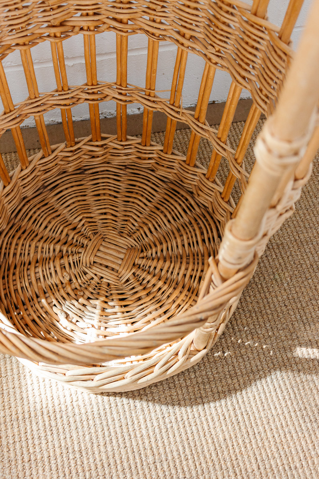 vintage open sided French boulangerie baguette basket