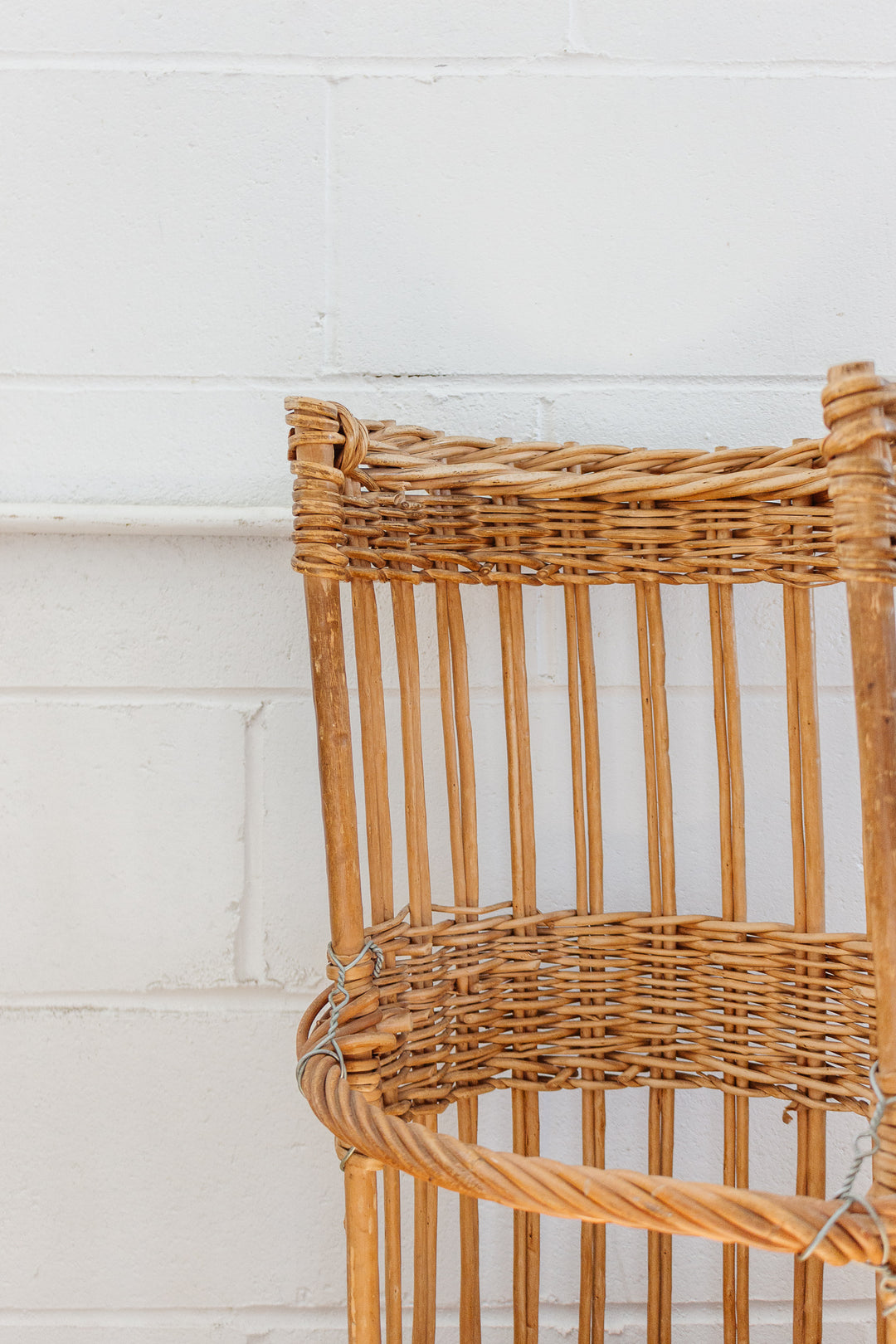 vintage open sided French boulangerie baguette basket