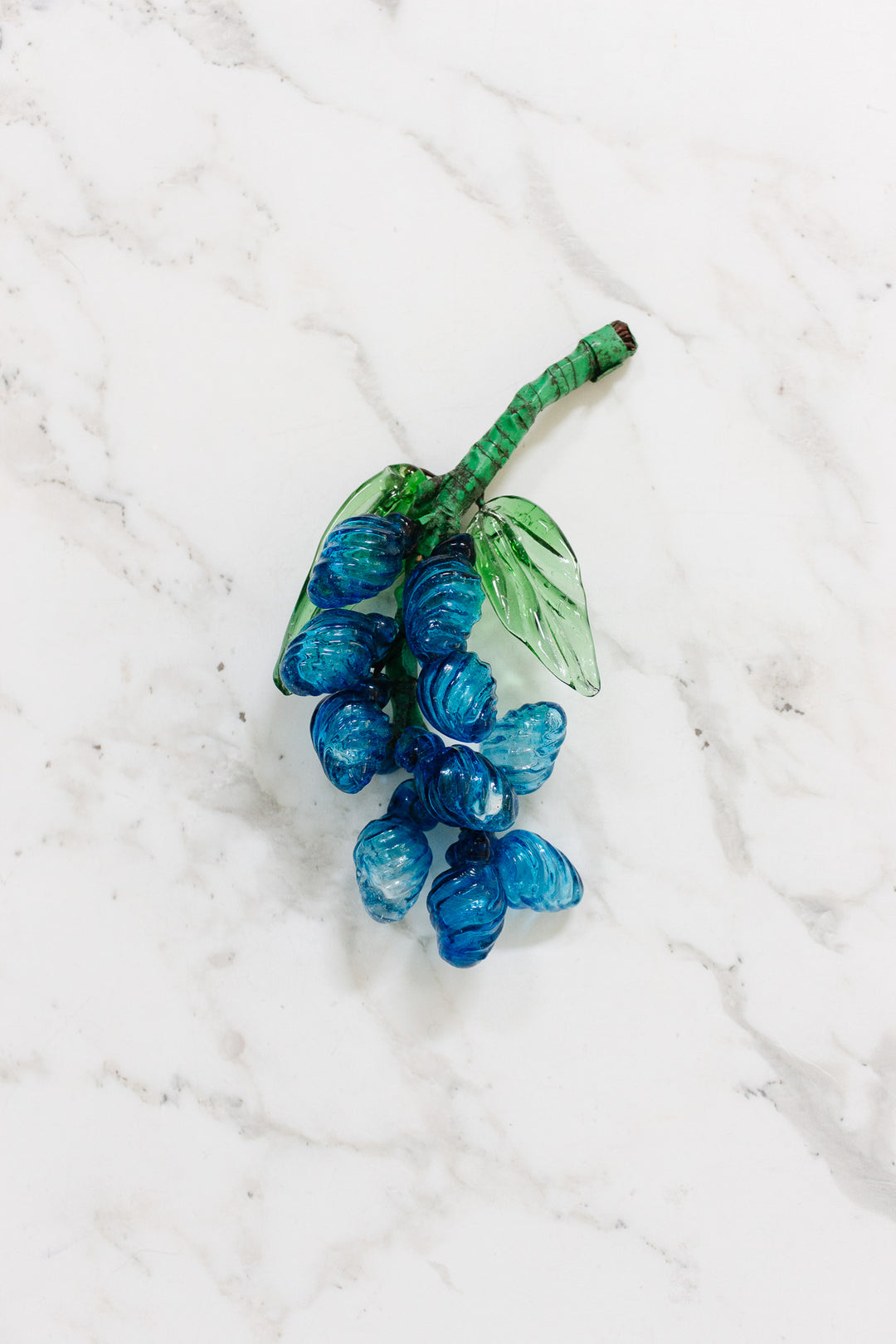 vintage french hand blown glass "raisins bleus"