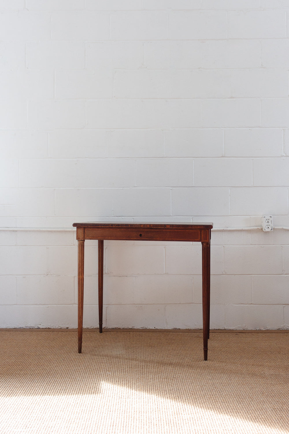 19th century French oak parquet top inlay table