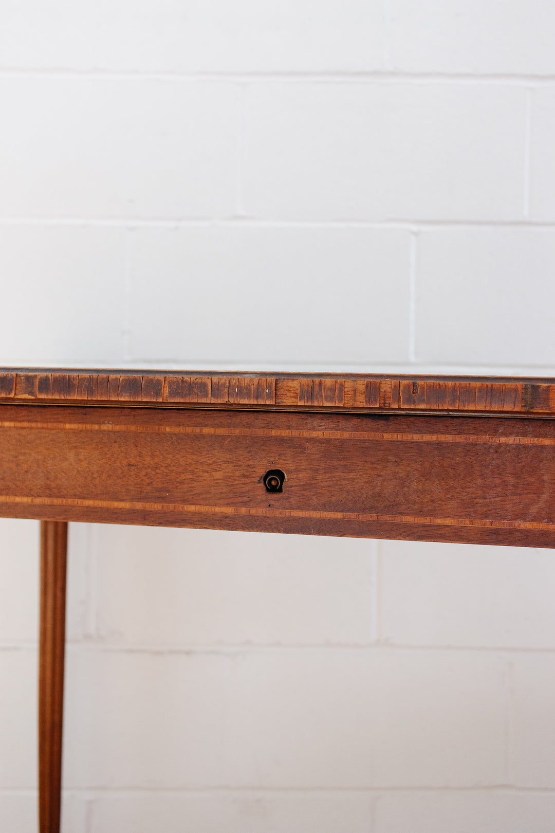 19th century French oak parquet top inlay table