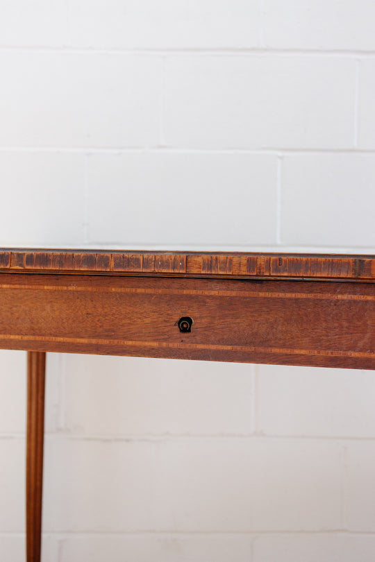 19th century French oak parquet top inlay table