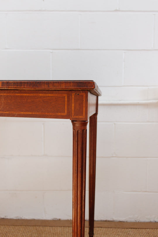 19th century French oak parquet top inlay table