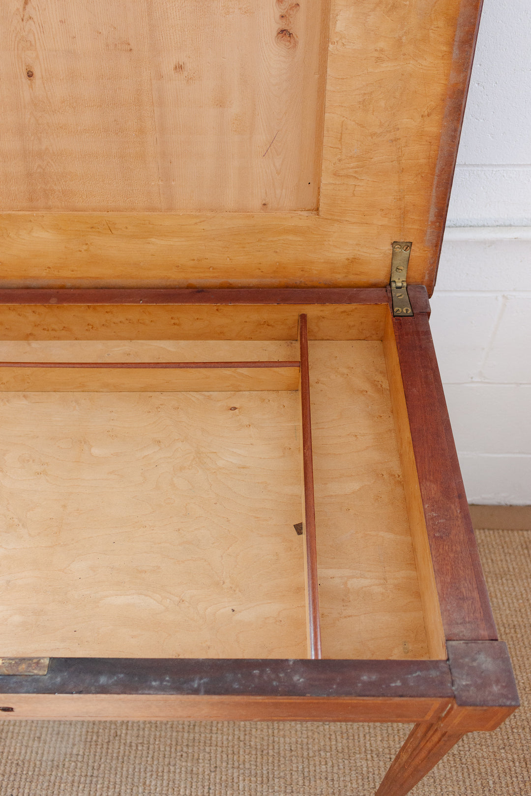 19th century French oak parquet top inlay table