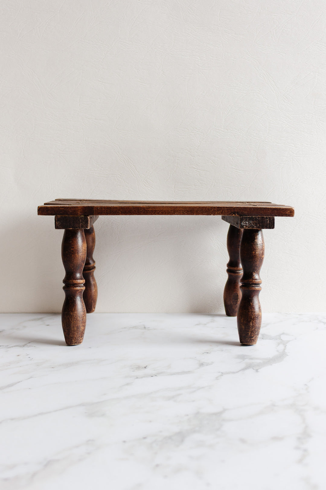 vintage french turned wood stool