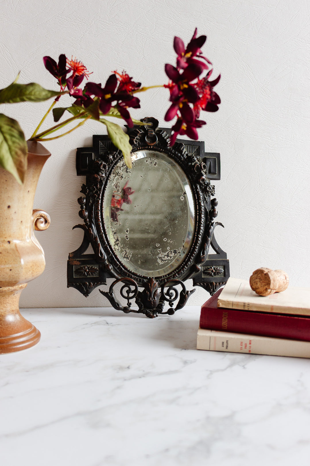 19th century timeworn renaissance style mirror