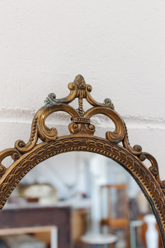 vintage Italian baroque style gilt brass mirror