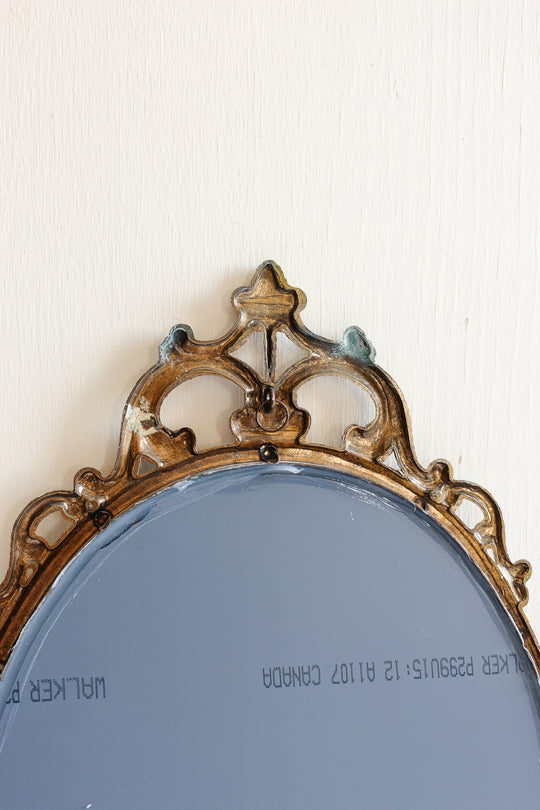 vintage Italian baroque style gilt brass mirror