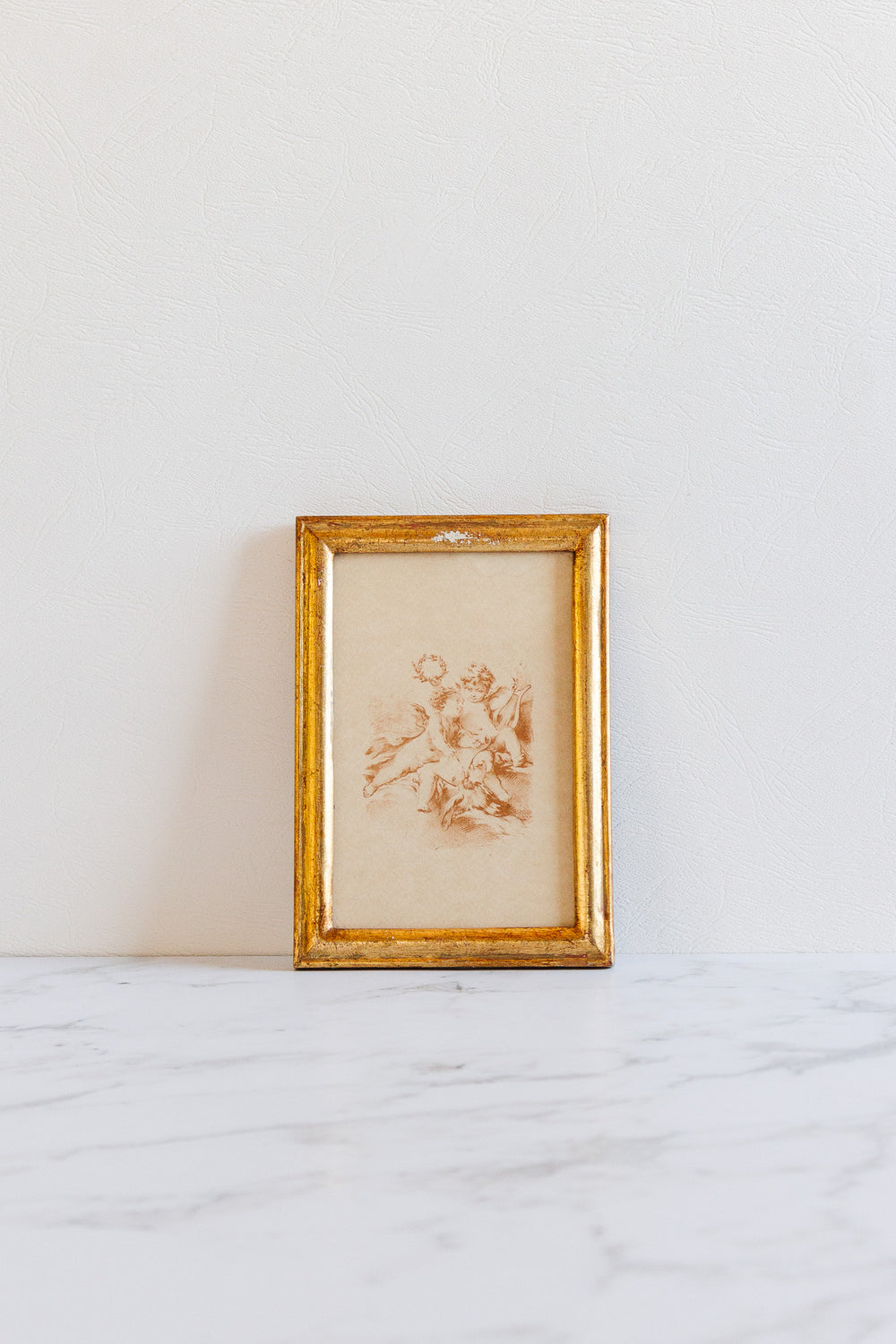 vintage italian hand made cherub artwork