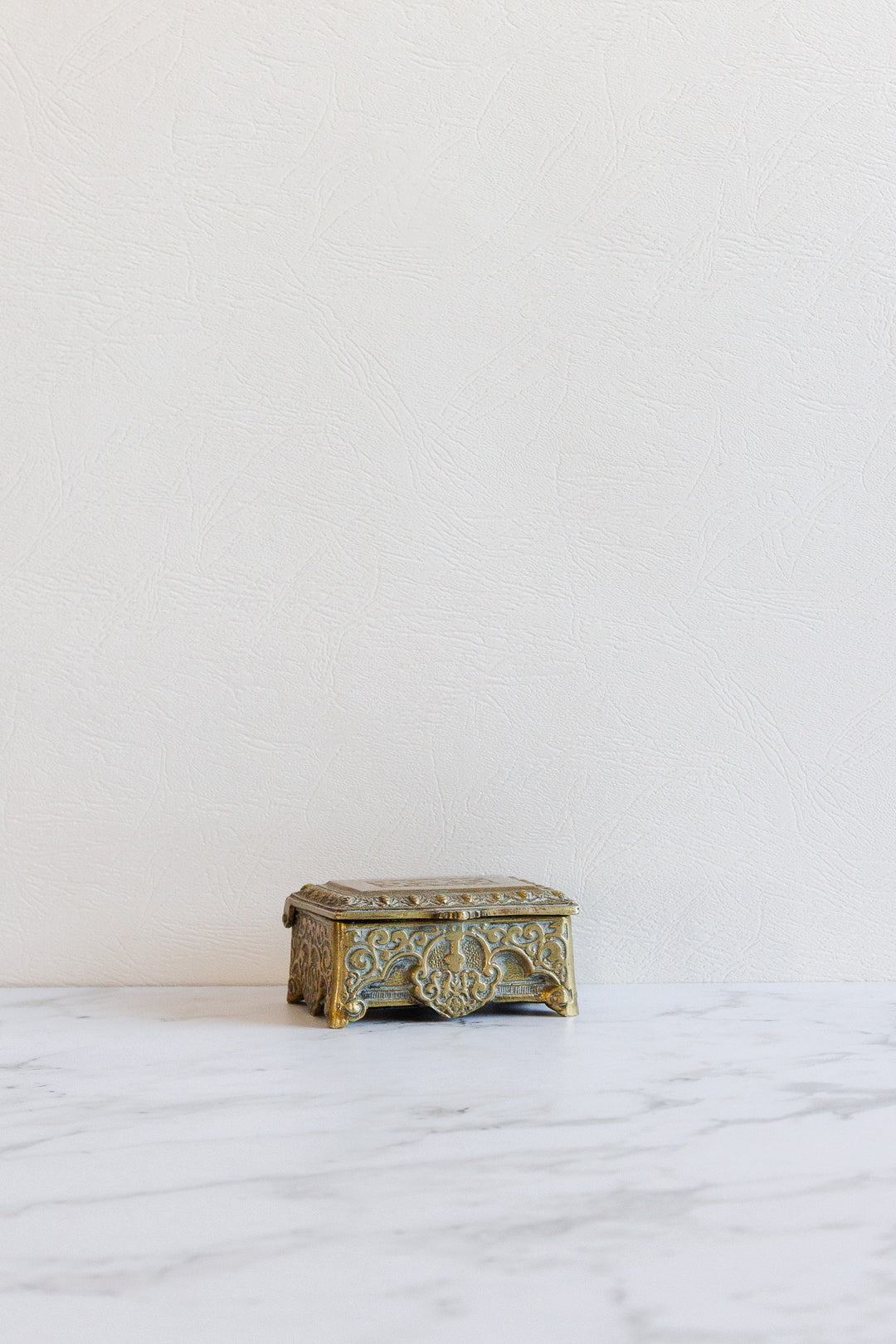 vintage belgian ornate embossed jewelry box