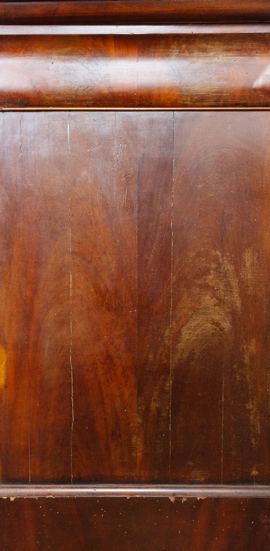 19th century french flamed mahogany commode with marble top
