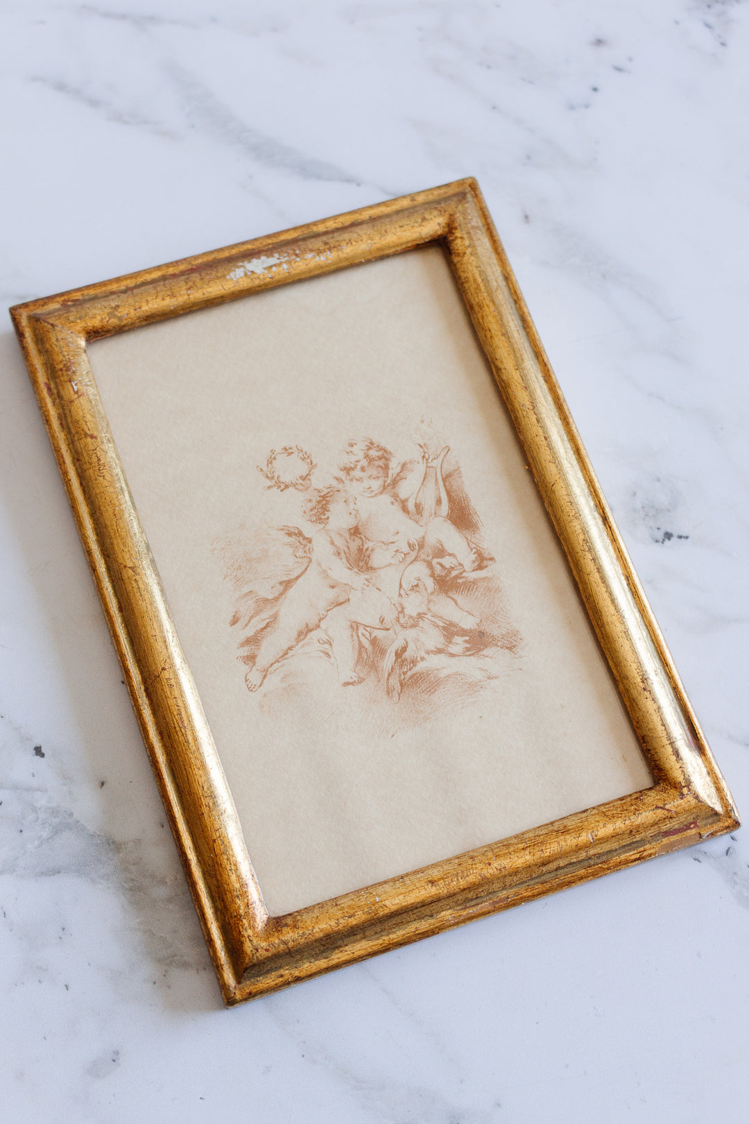 vintage italian hand made cherub artwork
