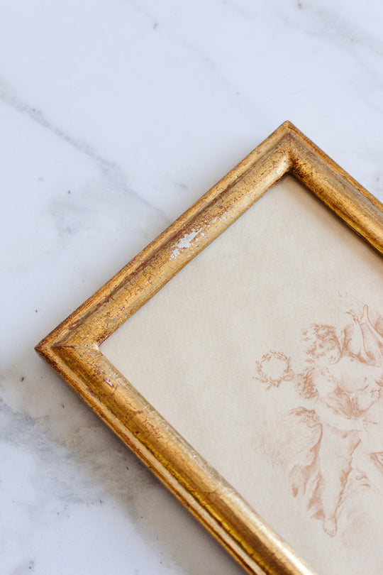 vintage italian hand made cherub artwork