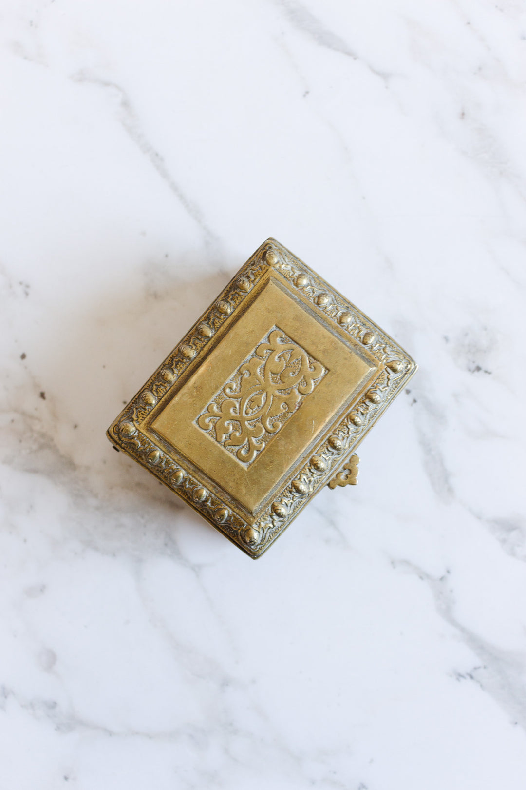 vintage belgian ornate embossed jewelry box