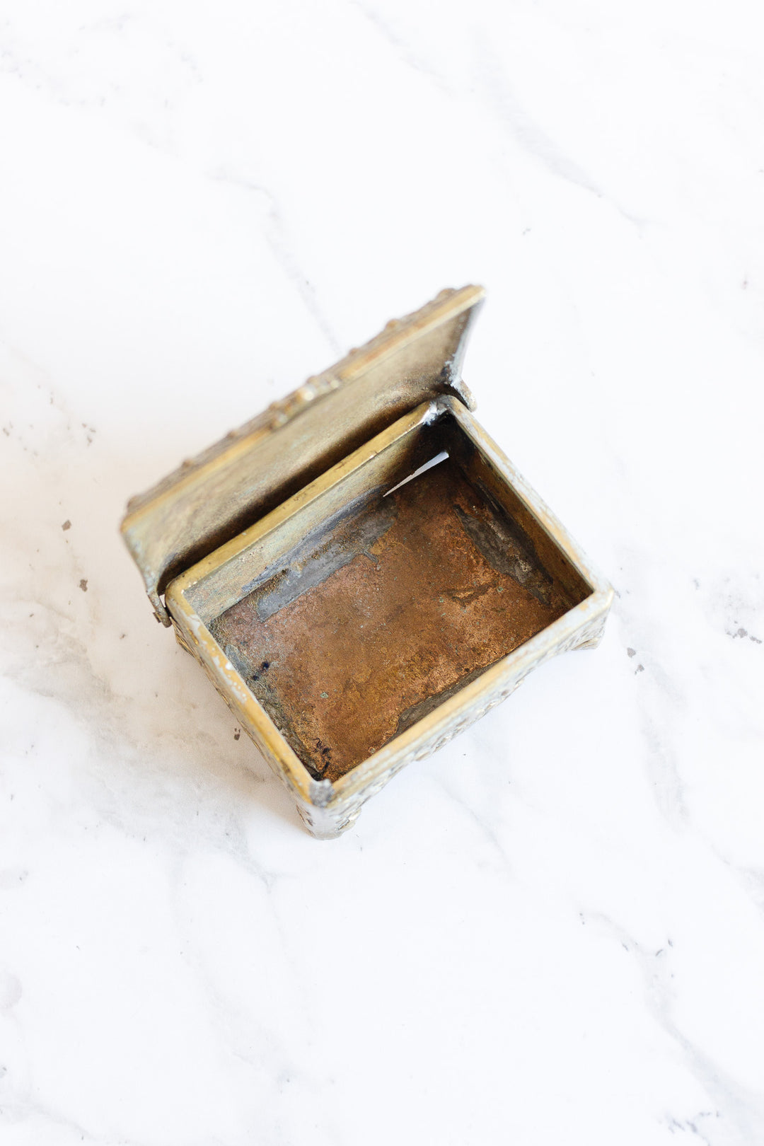 vintage belgian ornate embossed jewelry box