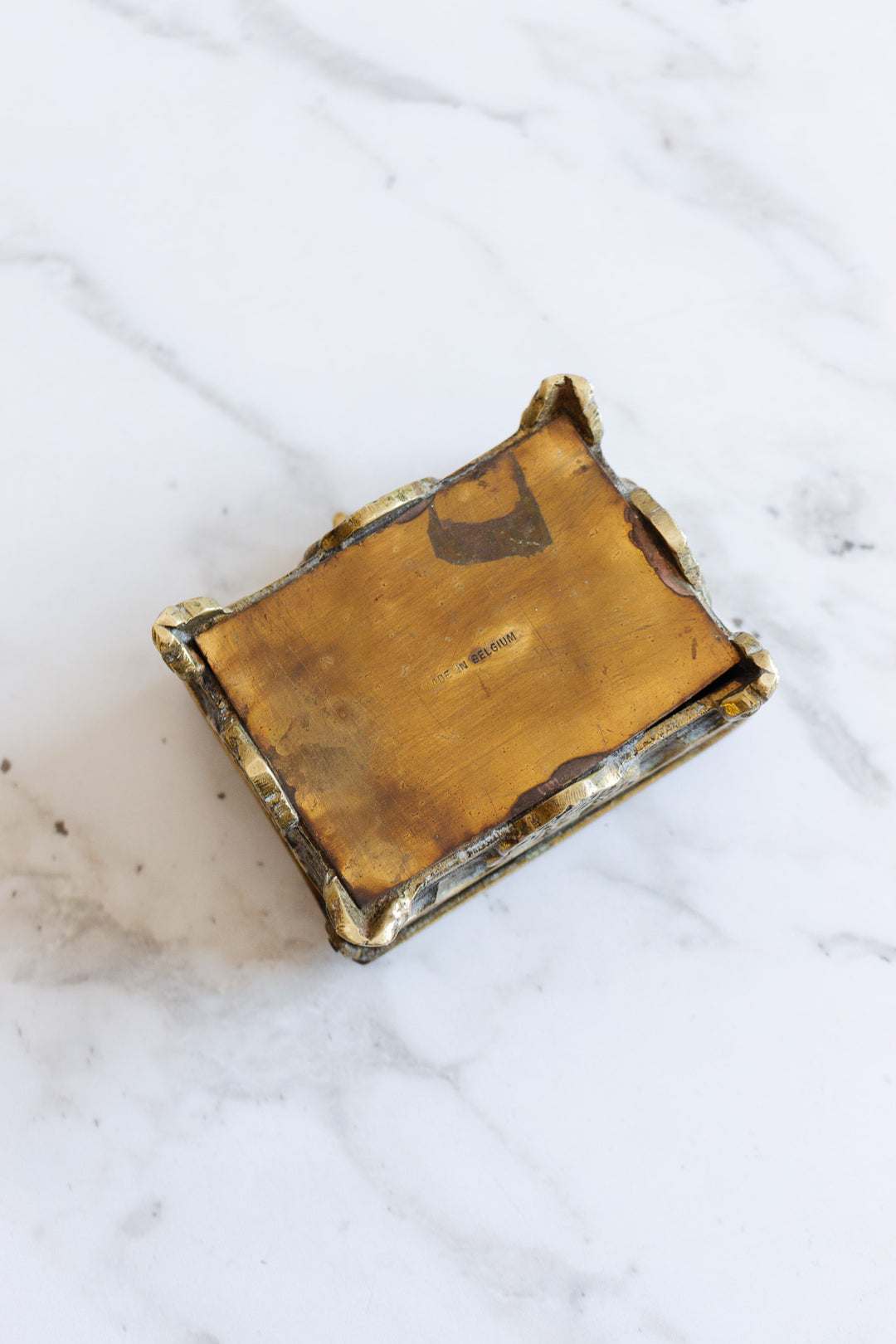 vintage belgian ornate embossed jewelry box