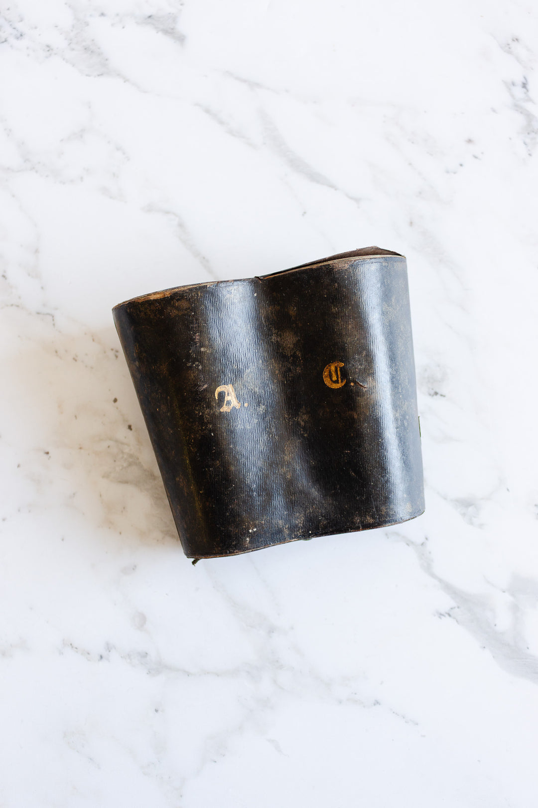 vintage french tortoise shell opera glasses in monogrammed leather case