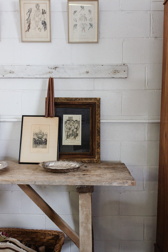 vintage French farmhouse peg rails