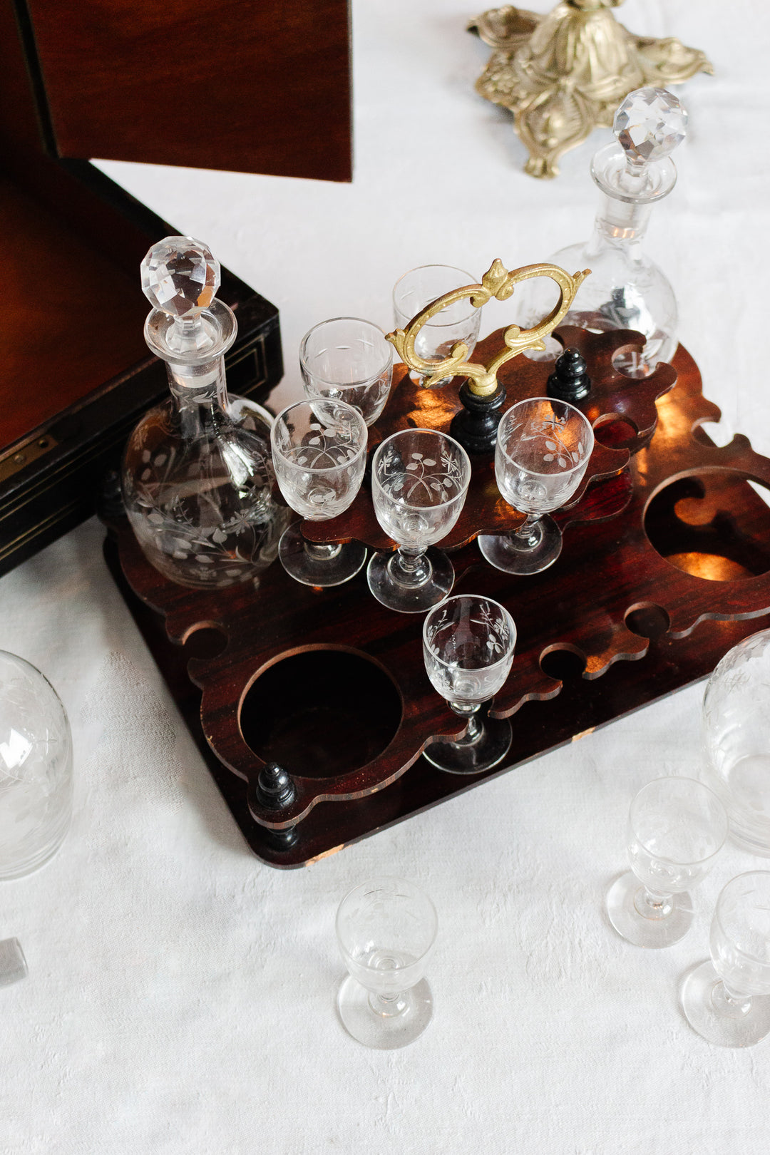 19th century Napoleon III ebonized rosewood “cave à liqueur”