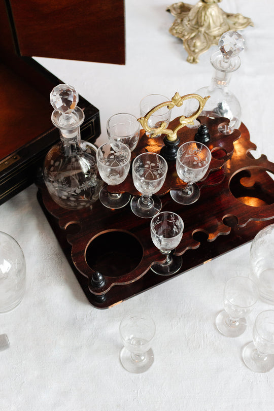 19th century Napoleon III ebonized rosewood “cave à liqueur”