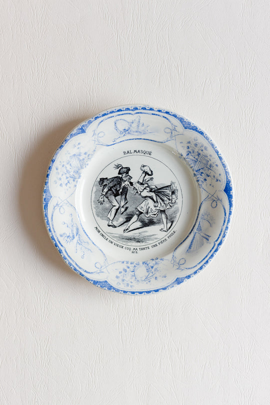 antique creil & montereau french talking plates