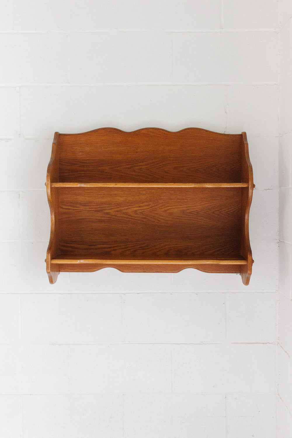 vintage french wall mounted oak farmhouse shelf