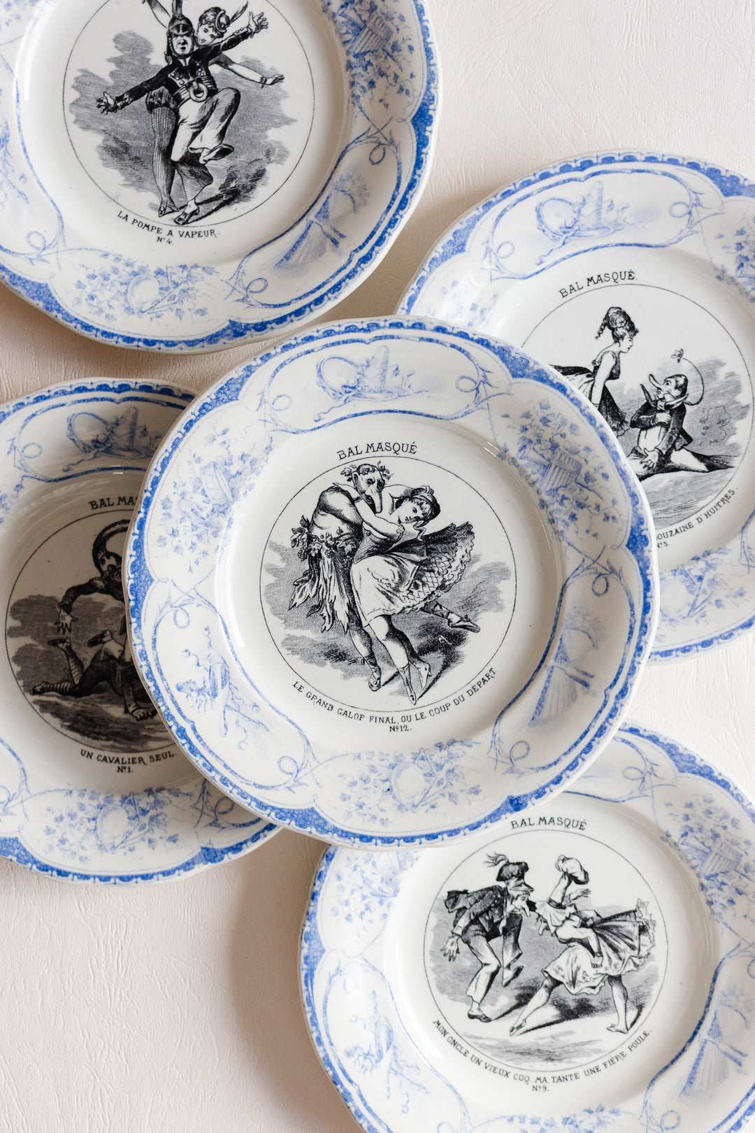 antique creil & montereau french talking plates