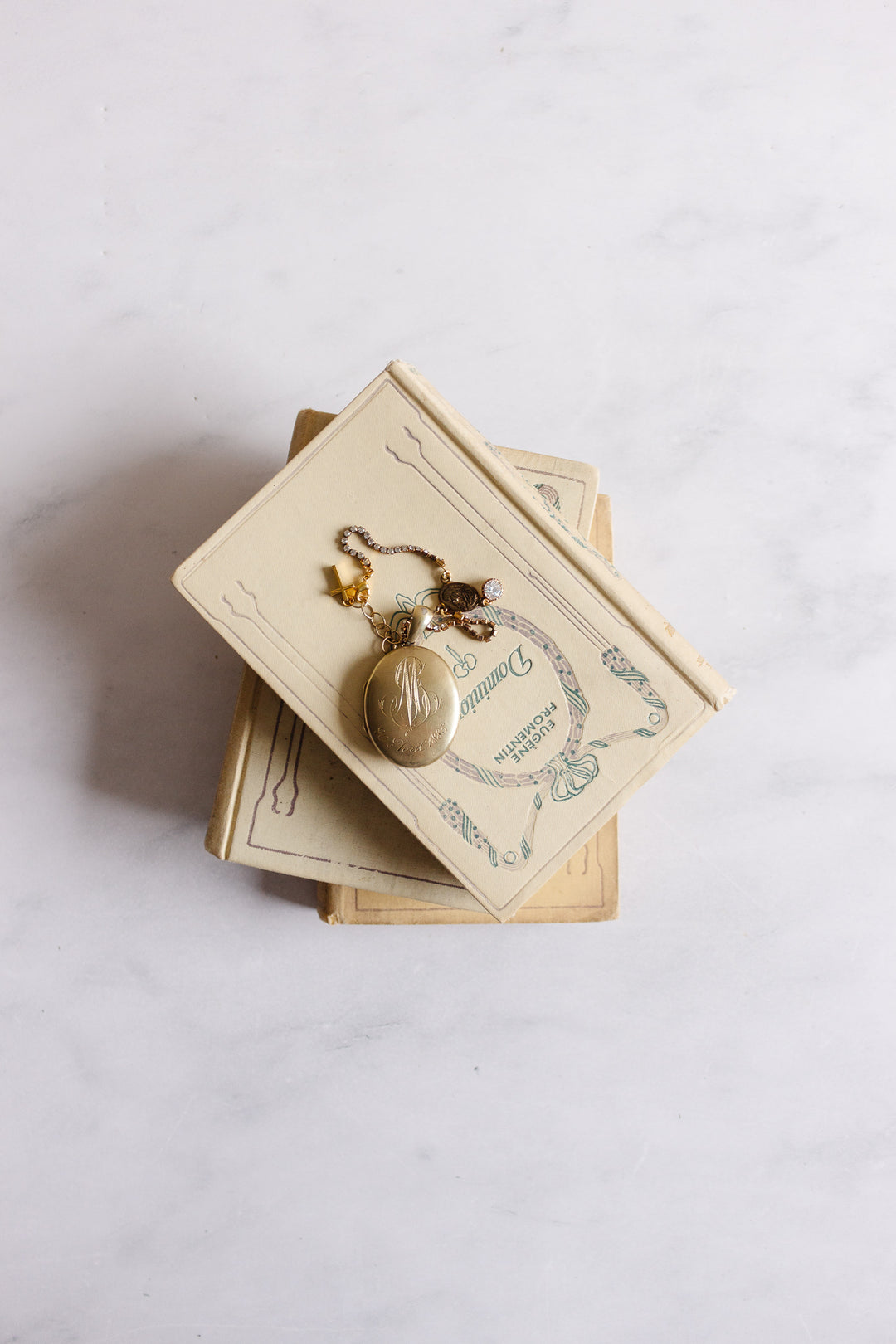 19th century French silver plated etched filigree and monogram locket