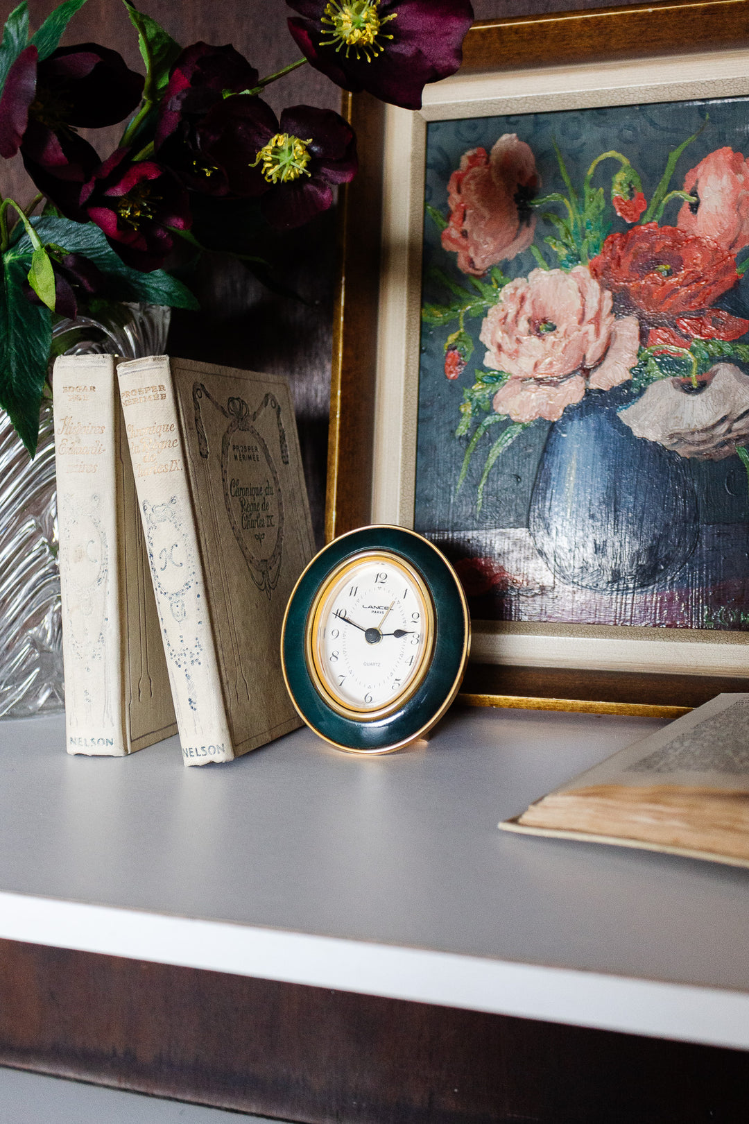 vintage lancel paris travel alarm clock