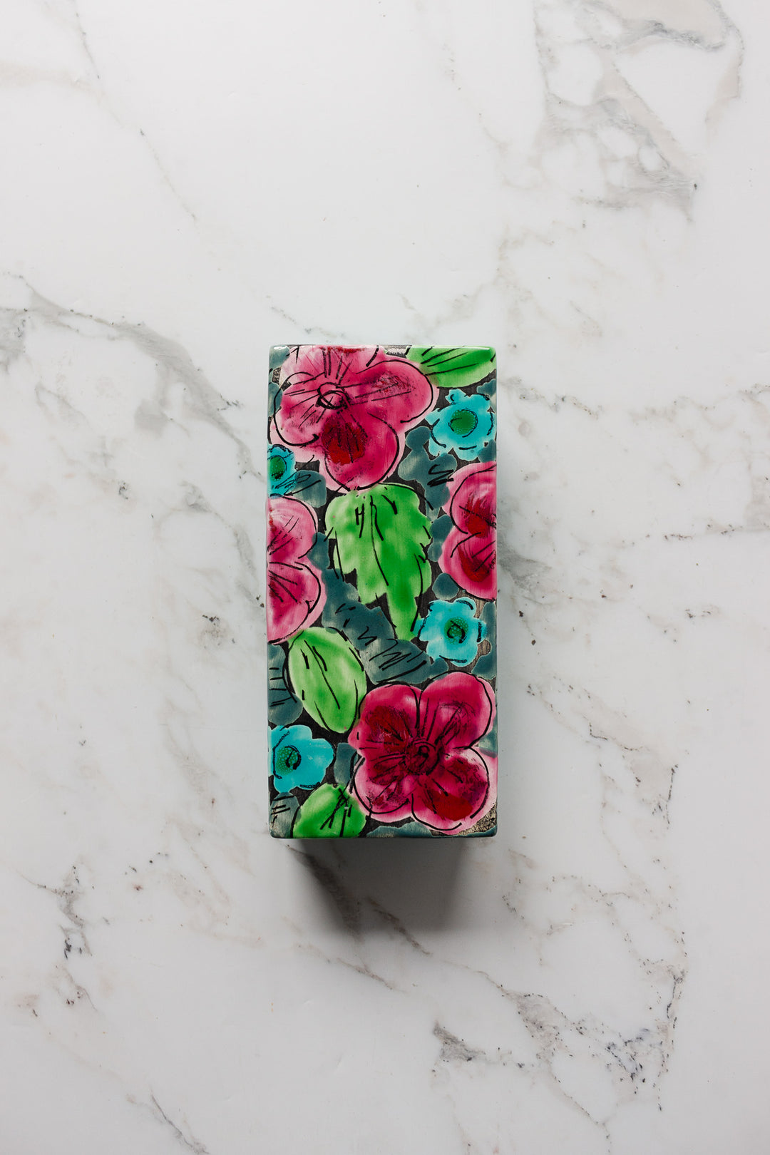 vintage italian hand ceramic painted jewelry box