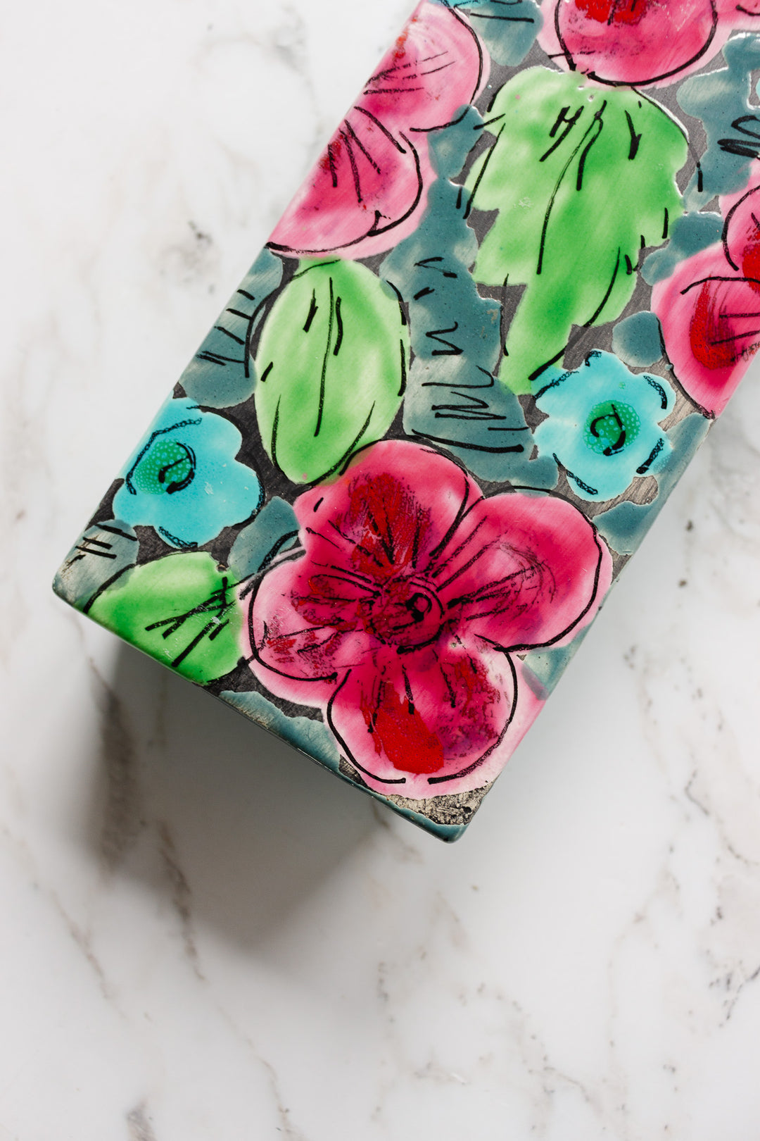 vintage italian hand ceramic painted jewelry box