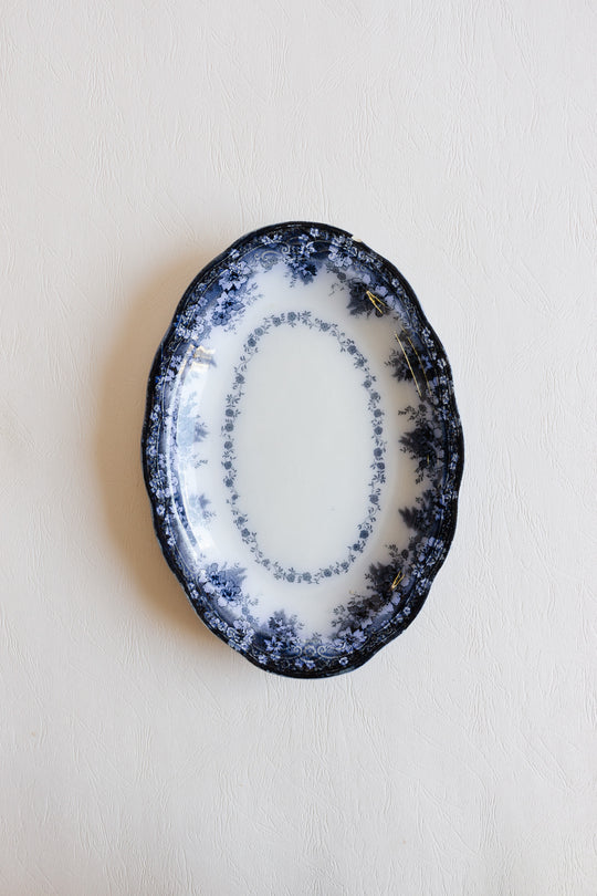 1891 antique flow blue alfred meakin platter