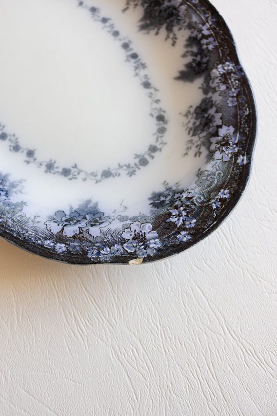 1891 antique flow blue alfred meakin platter