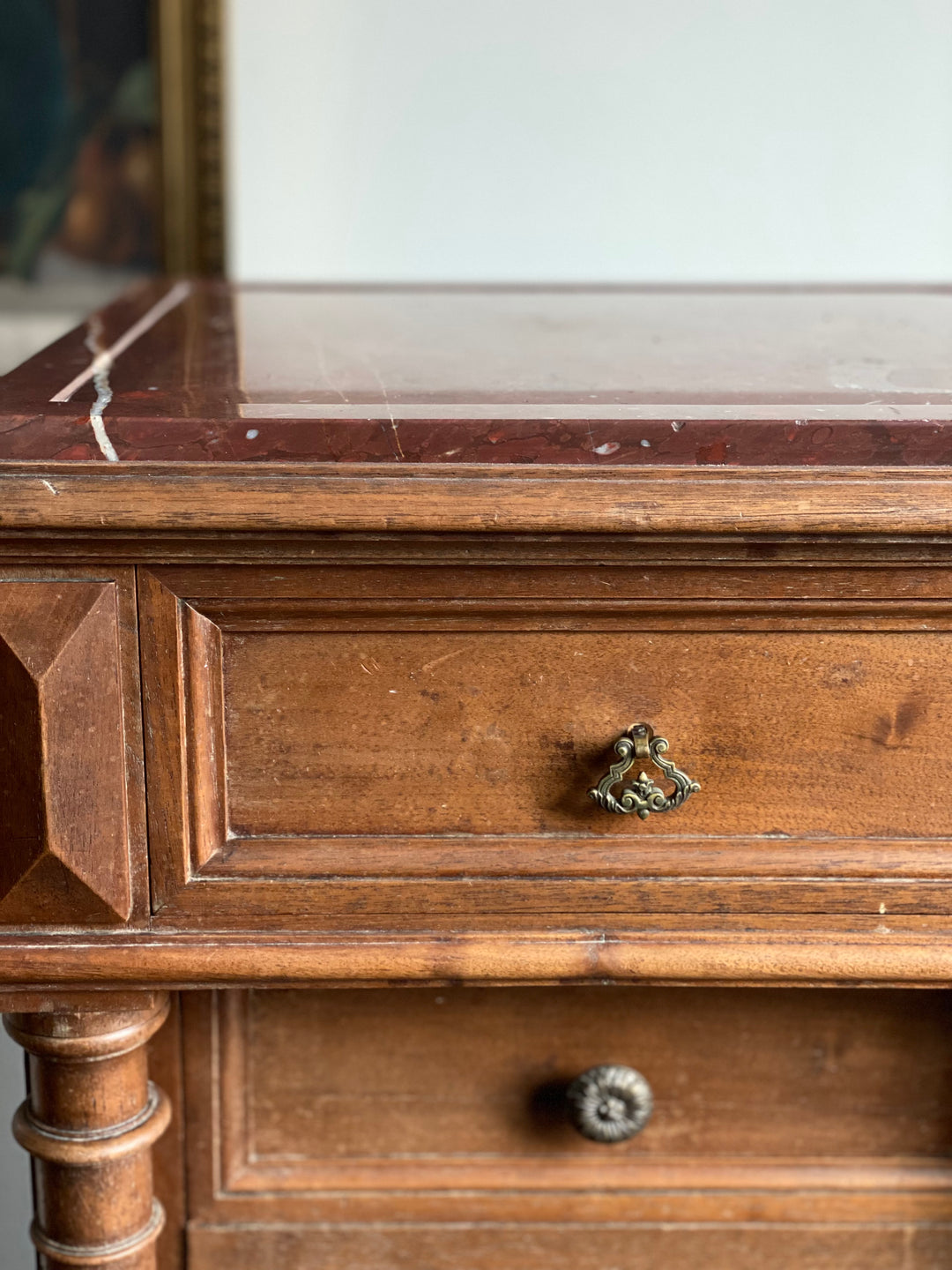 19th century French walnut Louis XVI nightstand
