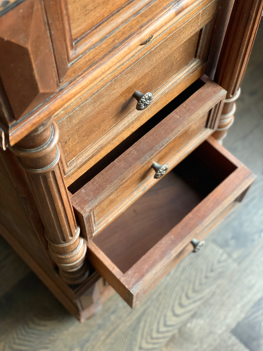 19th century French walnut Louis XVI nightstand