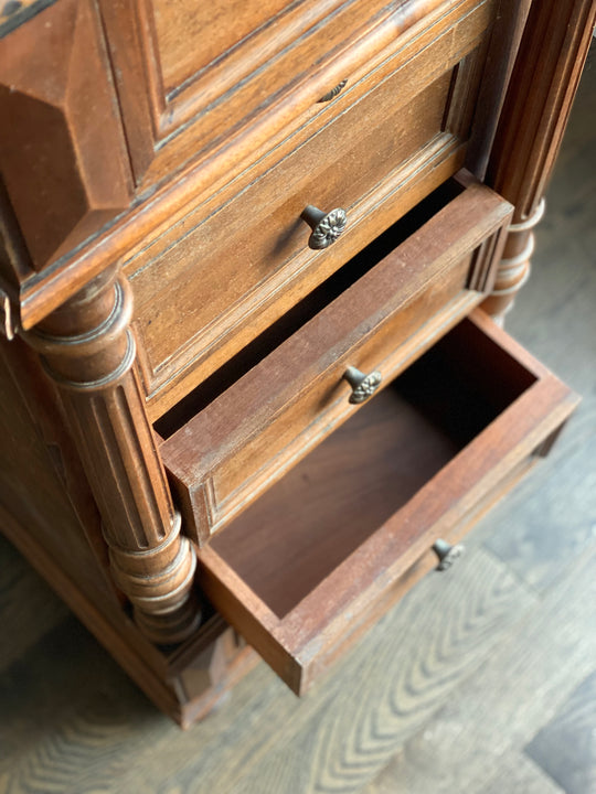 19th century French walnut Louis XVI nightstand