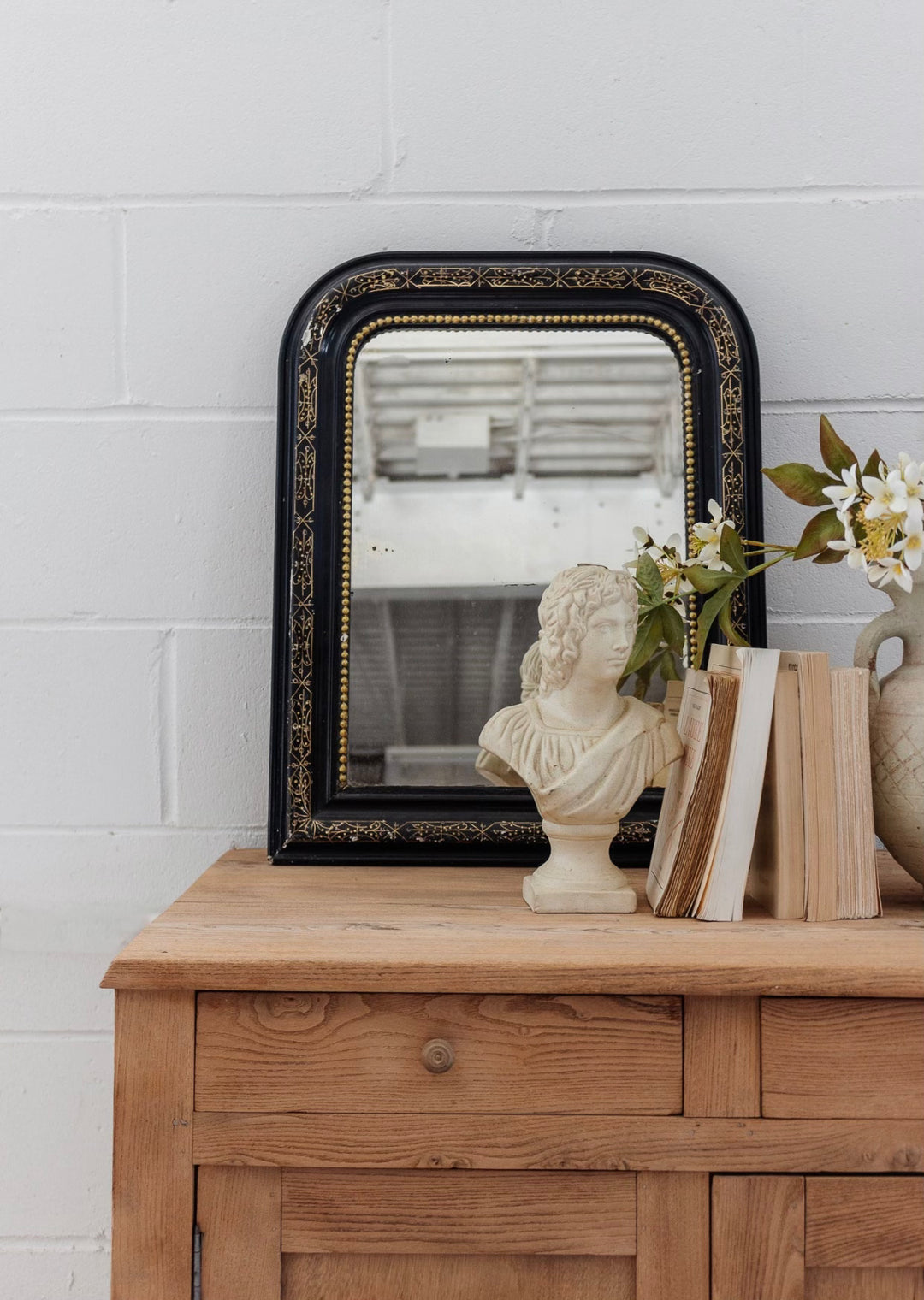 antique ebony & gilt Napoleon III louis philippe mirror