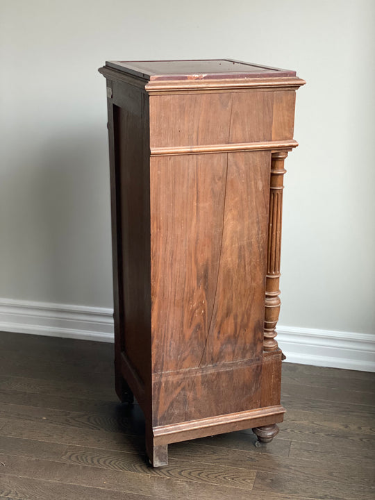 19th century French walnut Louis XVI nightstand