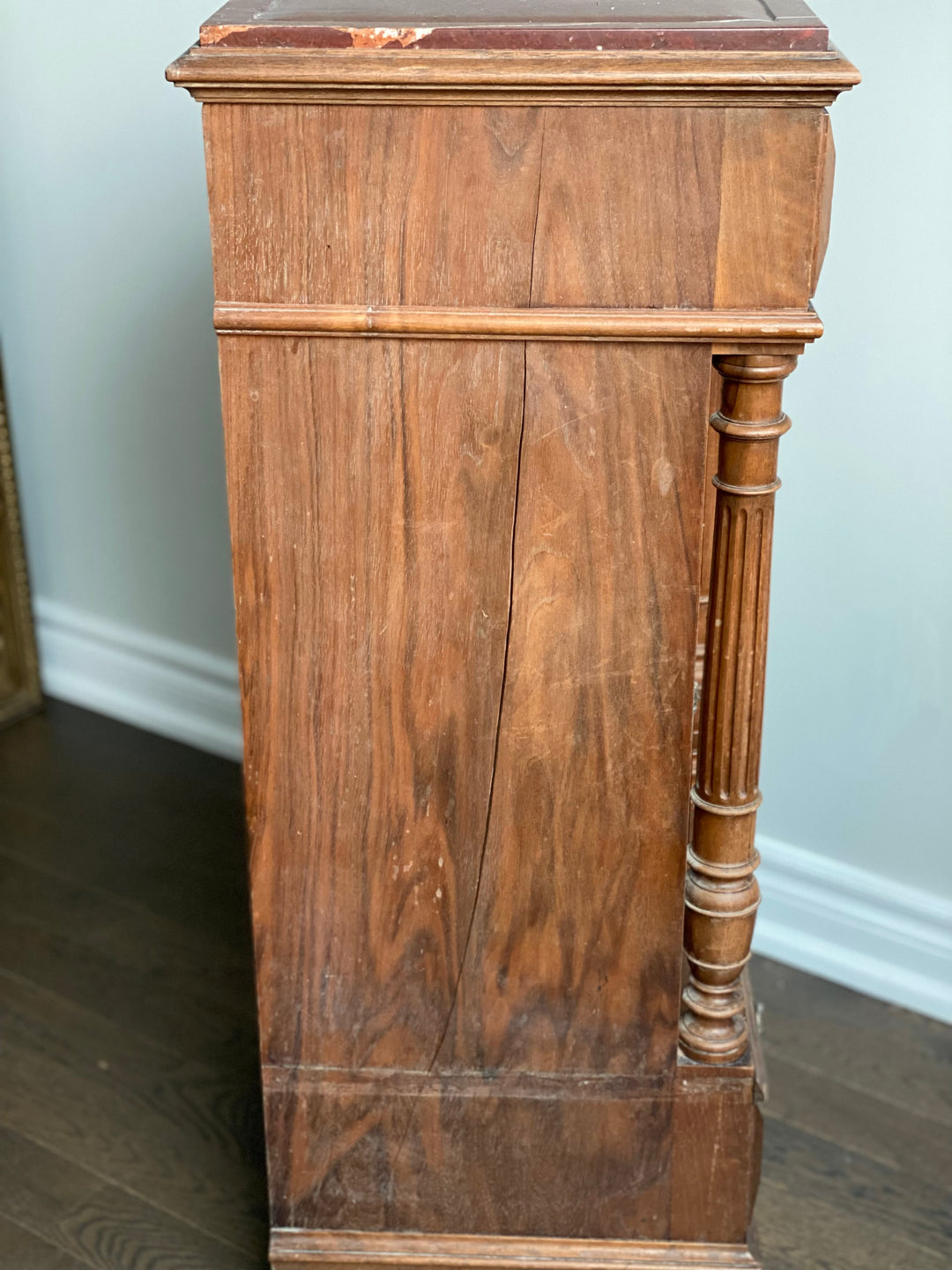 19th century French walnut Louis XVI nightstand