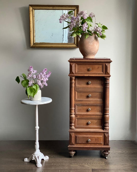 19th century French walnut Louis XVI nightstand