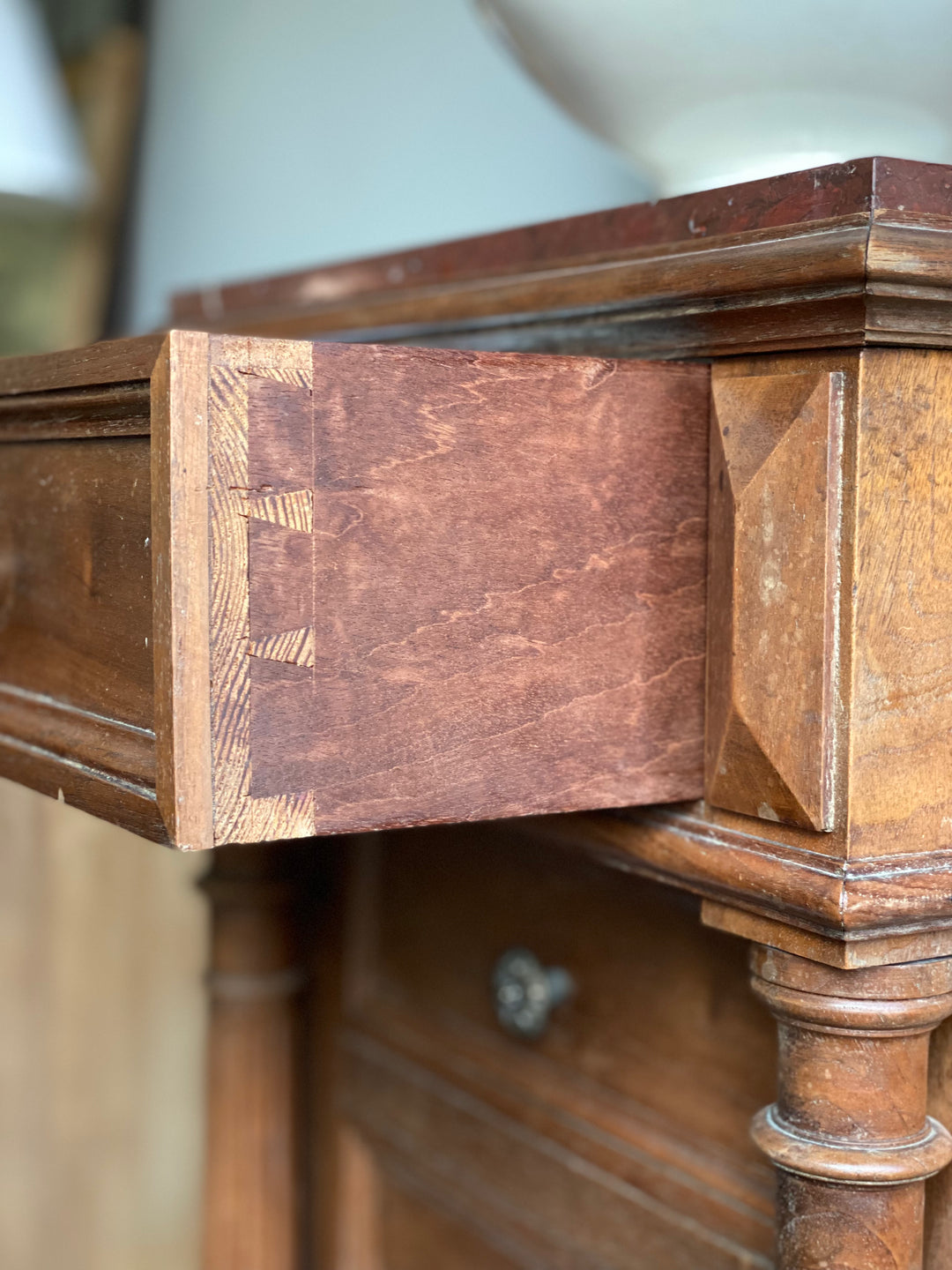 19th century French walnut Louis XVI nightstand