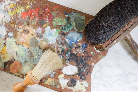 vintage long bristled barber neck brush