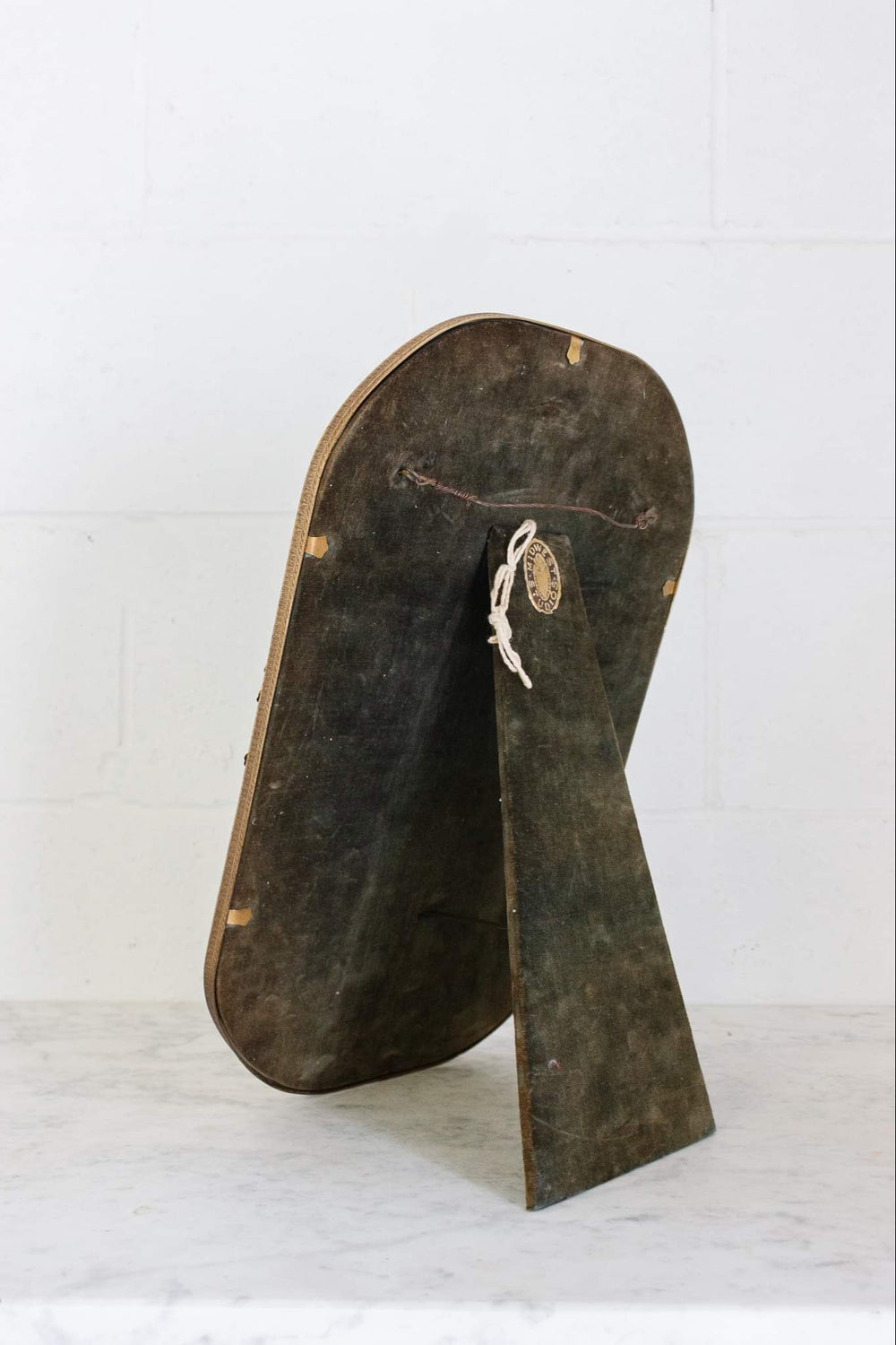 vintage oblong gilt metal dresser mirror