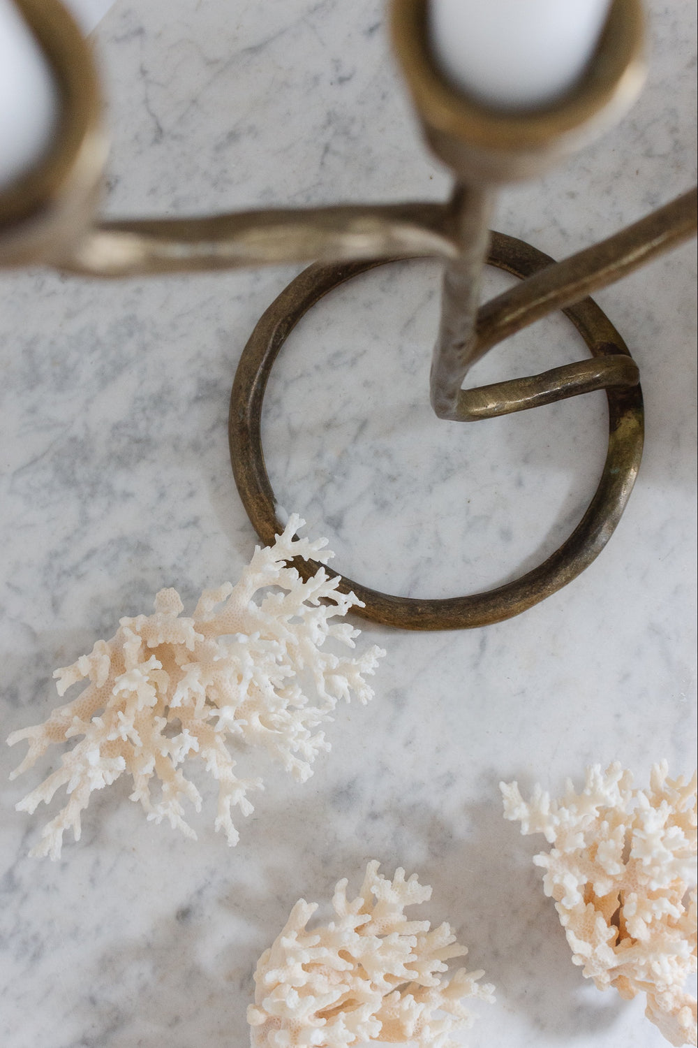 vintage french trio of coral