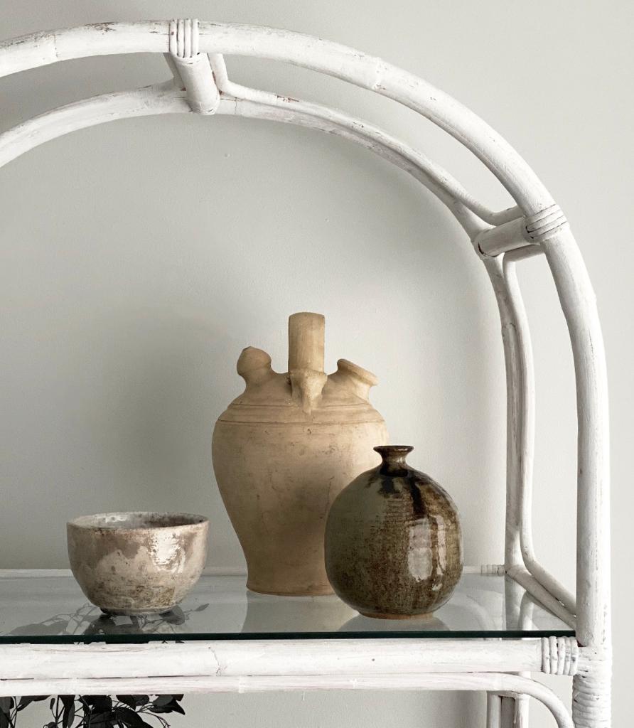 Vintage glazed pottery bowl