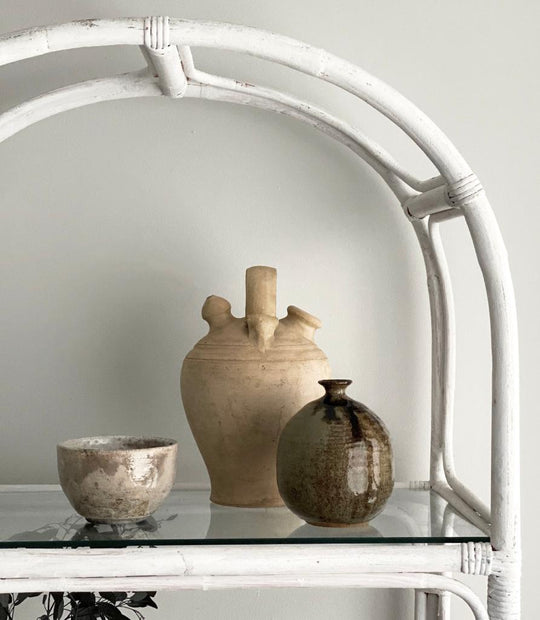 Vintage glazed pottery bowl