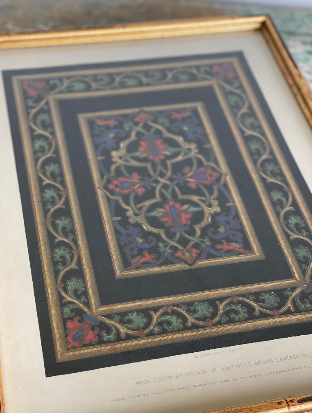 antique chromolithograph, “book cover by French of Bolton-le-moors, Lancashire”