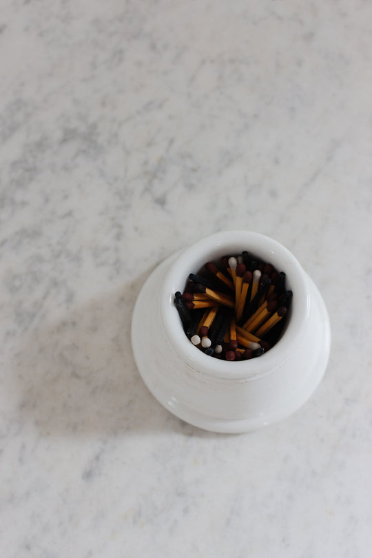 vintage french white porcelain match striker