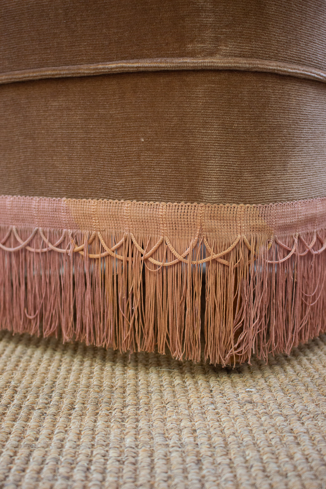 vintage french velvet slipper chair with fringe