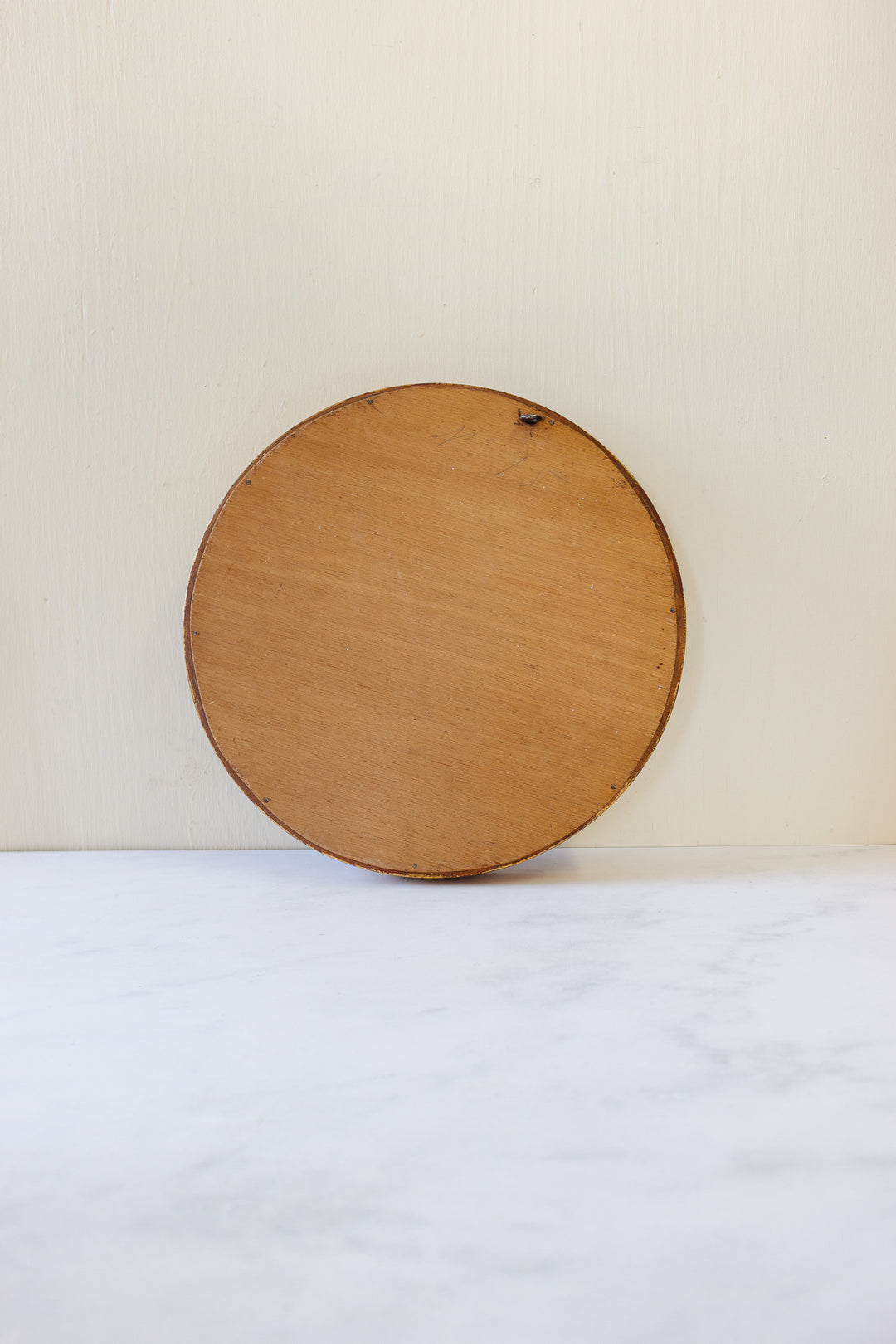 19th century french round gilt wood mirror